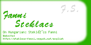 fanni steklacs business card